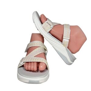 Dansko Women's Rosette Ivory Multi Webbing Sandal Size EU 39 US 8-8.5